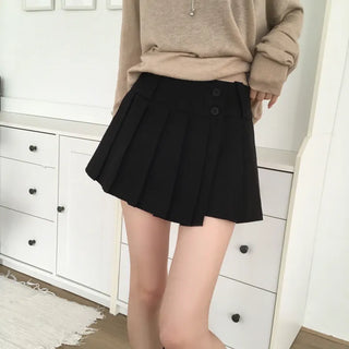 My Two-Button Pleated Mini Skirt