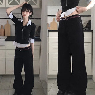 Lot Basic Semi-Wide Long Pants