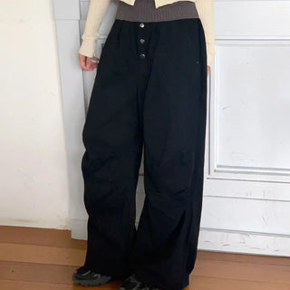 Balloon Wide Cotton Long Pants