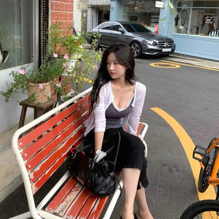 V-Neck Lace Ribbed Sleeveless Top