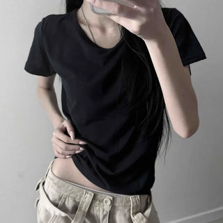 *Arm Cover* Et Mood Round Basic Short Sleeve T-shirt