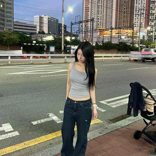 Glaze Stitch Straight Raw Denim Pants