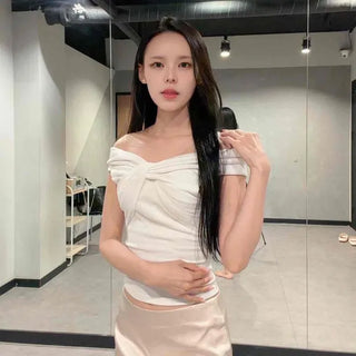 Satin Low-Rise Skirt with Built-in Shorts