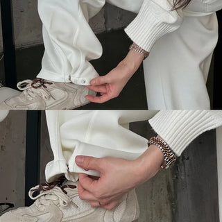 Poby Pintuck Snap Wide Pants
