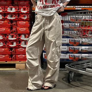 Comfort Cargo Pintuck Wide Pants