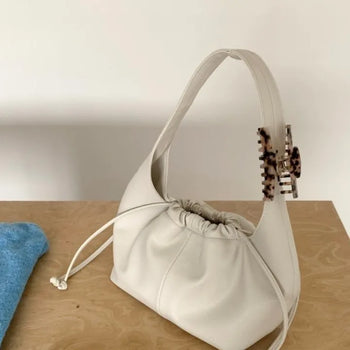 Soft cookie leather shoulder bag