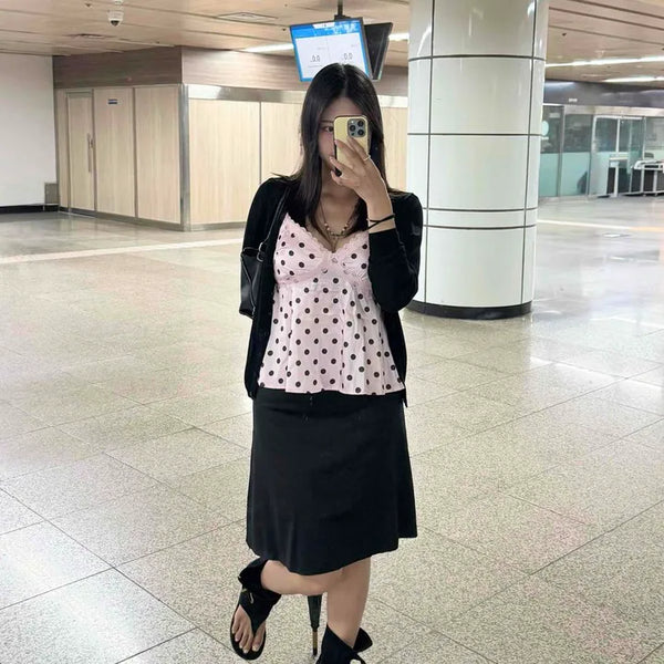 Chiffon Ribbon Frill Shirring Low-Banding Flare Midi Skirt