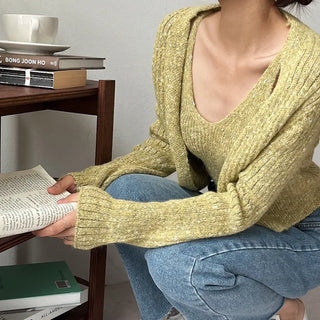 Urban Sleeveless Cardigan Set