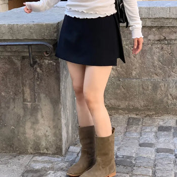 A-line Slit Wrap Mini Skirt  Skorts