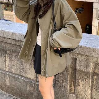 High-Neck Oversized Half Field Jacket