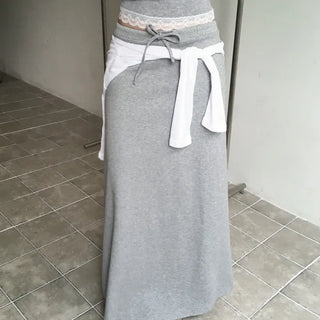 Ann's Slim Banding Long Skirt