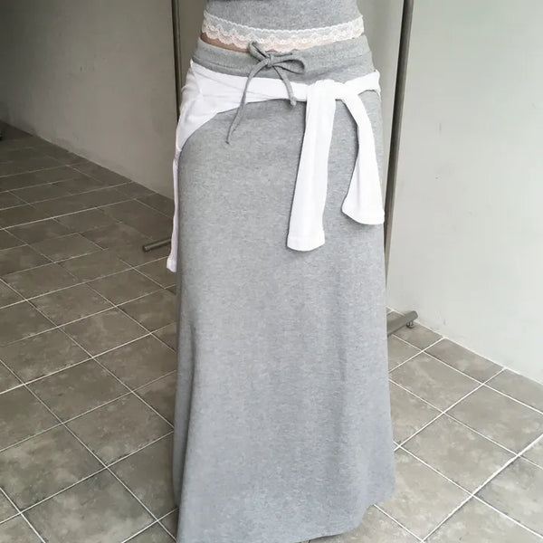 Ann's Slim Banding Long Skirt