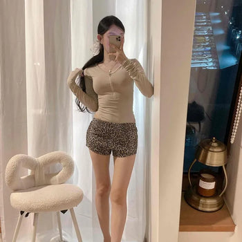 Leopard Micro Elastic Shorts
