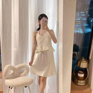 Stunning Satin Flare Elastic Waist Midi Skirt