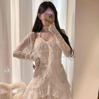 Chiffon Ruffle Tiered Flare Mini Dress
