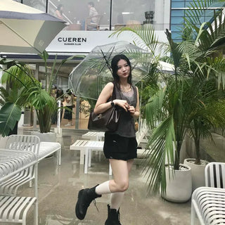 Cotton Cargo Balloon Elastic Waist Drawstring Pocket Shorts