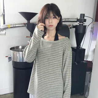 Candy striped boat neck shirt