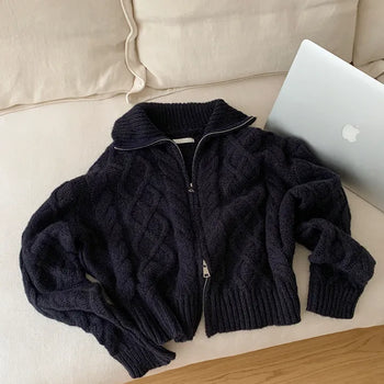 Kouji Cable Zip-Up Knit