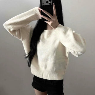 Wool Avant-garde Crop Knit