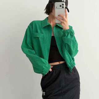 Urban check cropped wind jumper