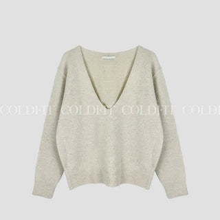Merino Wool Deep V Pullover