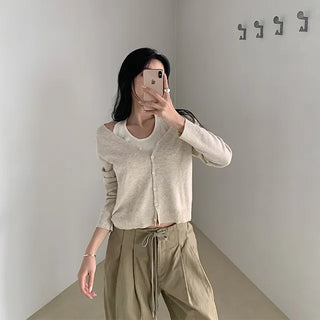 Faux Halterneck Cardigan Set