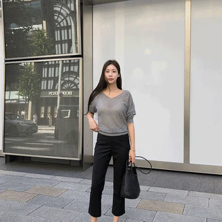 Brin Linen V-neck Knit -