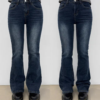 Luette Washed Low-Rise Semi-Bootcut Denim Pants