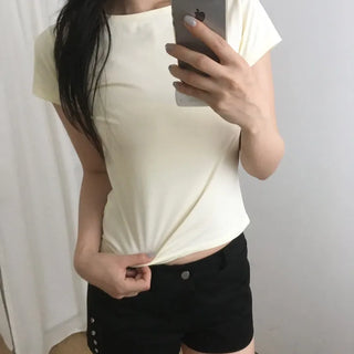 Silket boat neck short-sleeve tee