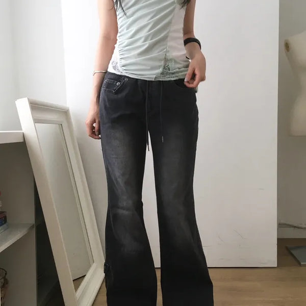 Elastic bootcut denim