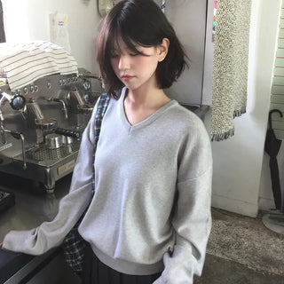 Sichi Fine Wool Oversized V-Neck Knit