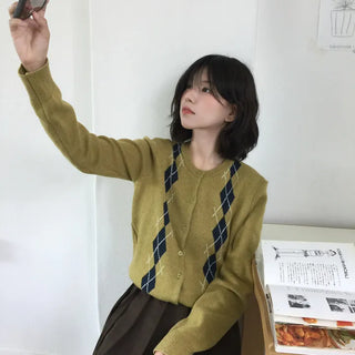 Voto Argyle Round Cardigan
