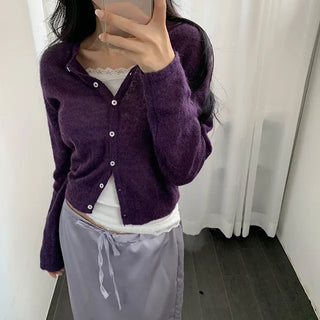Rib Alpaca Cardigan