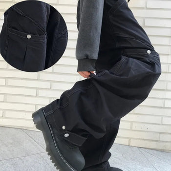 [New Autumn Arrival/Guaranteed Fit🖤] Daiya Hip Girl Cargo Pants with Diagonal Cut Details