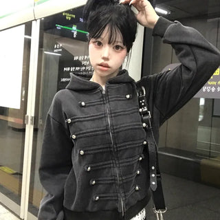 [FW🖤/High Quality] Y2K Rikka Vintage Napoleon Zip-up Hoodie