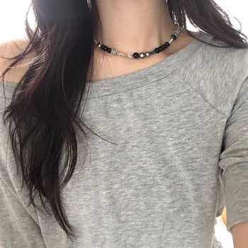 Teal choker necklace
