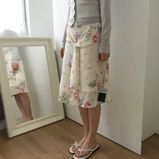 Rosé midi skirt