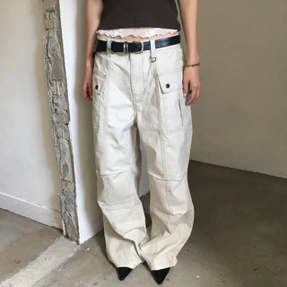 Deep-dyed Cutout Cargo Pants