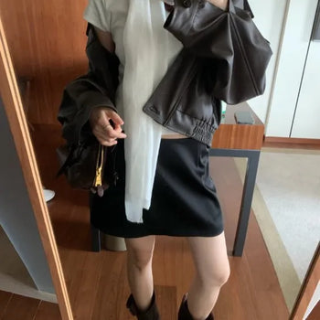 Satin Skirt  A-line Mini Skirt