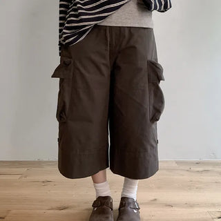 Quri Cargo Bermuda Pants  Roll-up 3/4 Length, 8/4 Length, Calf Cover, Lower Body Cover, Cotton Pants, Summer, Autumn