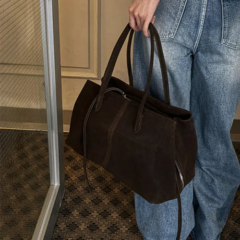 Twin Suede Shoulder Bag