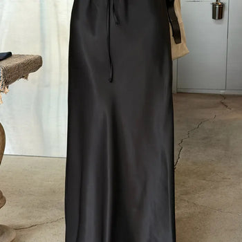 Signature Fluid Satin Skirt