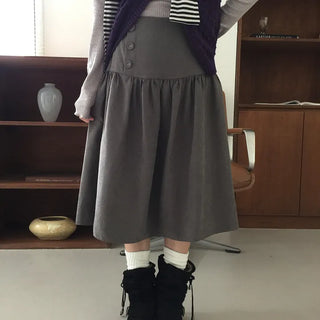 Ichi 3-button midi skirt