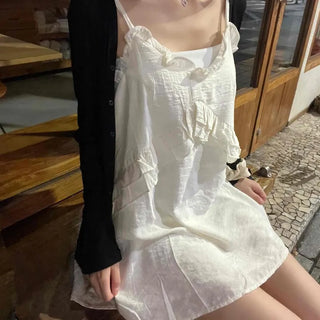 Frill Layered Adjustable Loose Fit Sleeveless Top