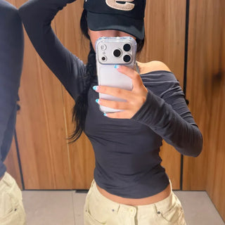 Off-shoulder hoodie