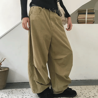 Corvin Peach Balloon Wide Cotton Pants