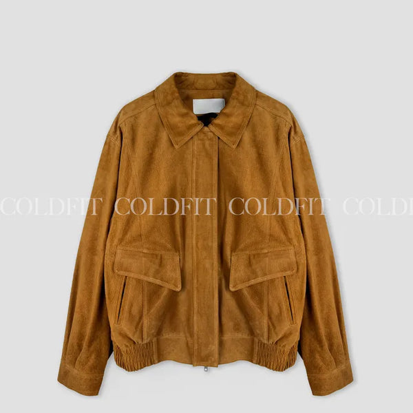 Real Pigskin Suede Blouson Jumper