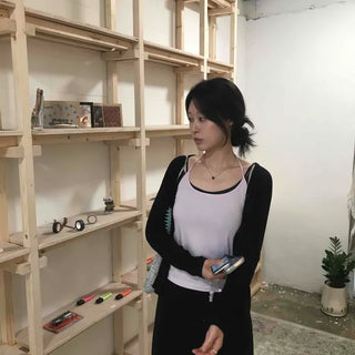 Halterneck Two-Way Layered Detachable Stretch-Fit Cotton Sleeveless