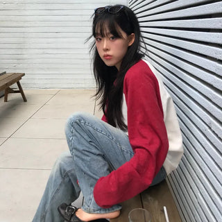 Waffle Oversized Raglan Long Sleeve T-shirt  / New Autumn Arrival / Raglan Long Sleeve