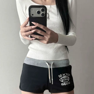 Ribbed Square Neck Slim Fit Crop Inner Layering Knit